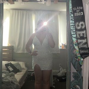 White lucy in the sky homecoming dress